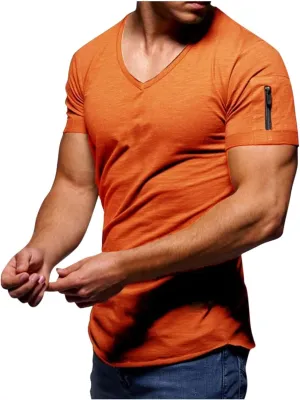Ymosrh Men's Shirts Casual V-Neck T Shirts Soft Tee Lightweight Summer Shirts Casual, M-5XL