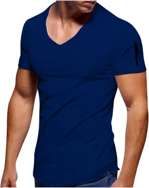 Ymosrh Men's Shirts Casual V-Neck T Shirts Soft Tee Lightweight Summer Shirts Casual, M-5XL