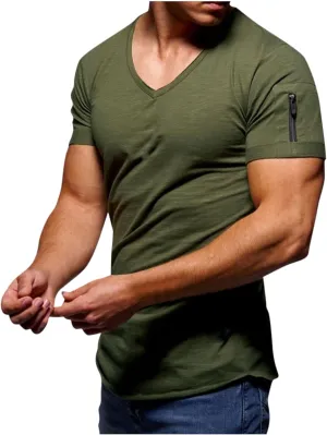 Ymosrh Men's Shirts Casual V-Neck T Shirts Soft Tee Lightweight Summer Shirts Casual, M-5XL