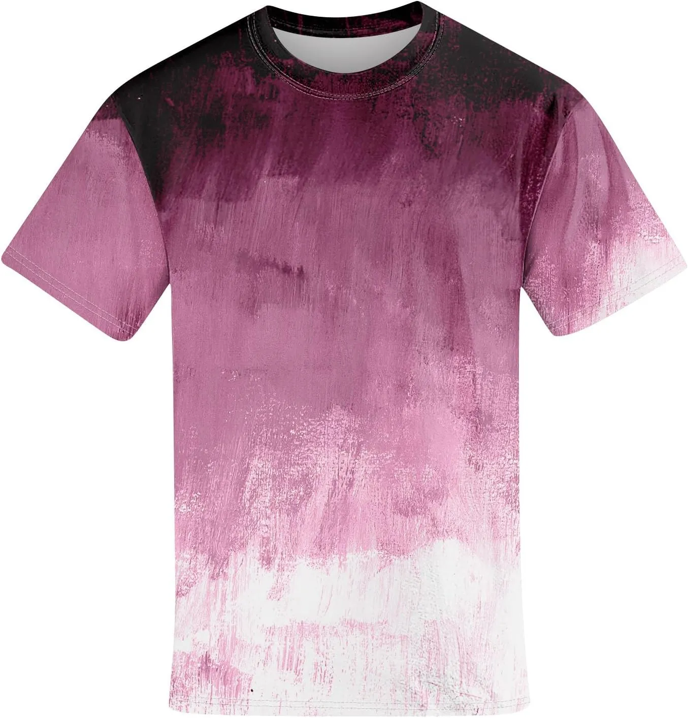 Ymosrh Men's Summer T Shirts Gradient Color Short Sleeve Crew Neck Soft Tee Shirts Beach Tops Casual Tees, S-5XL